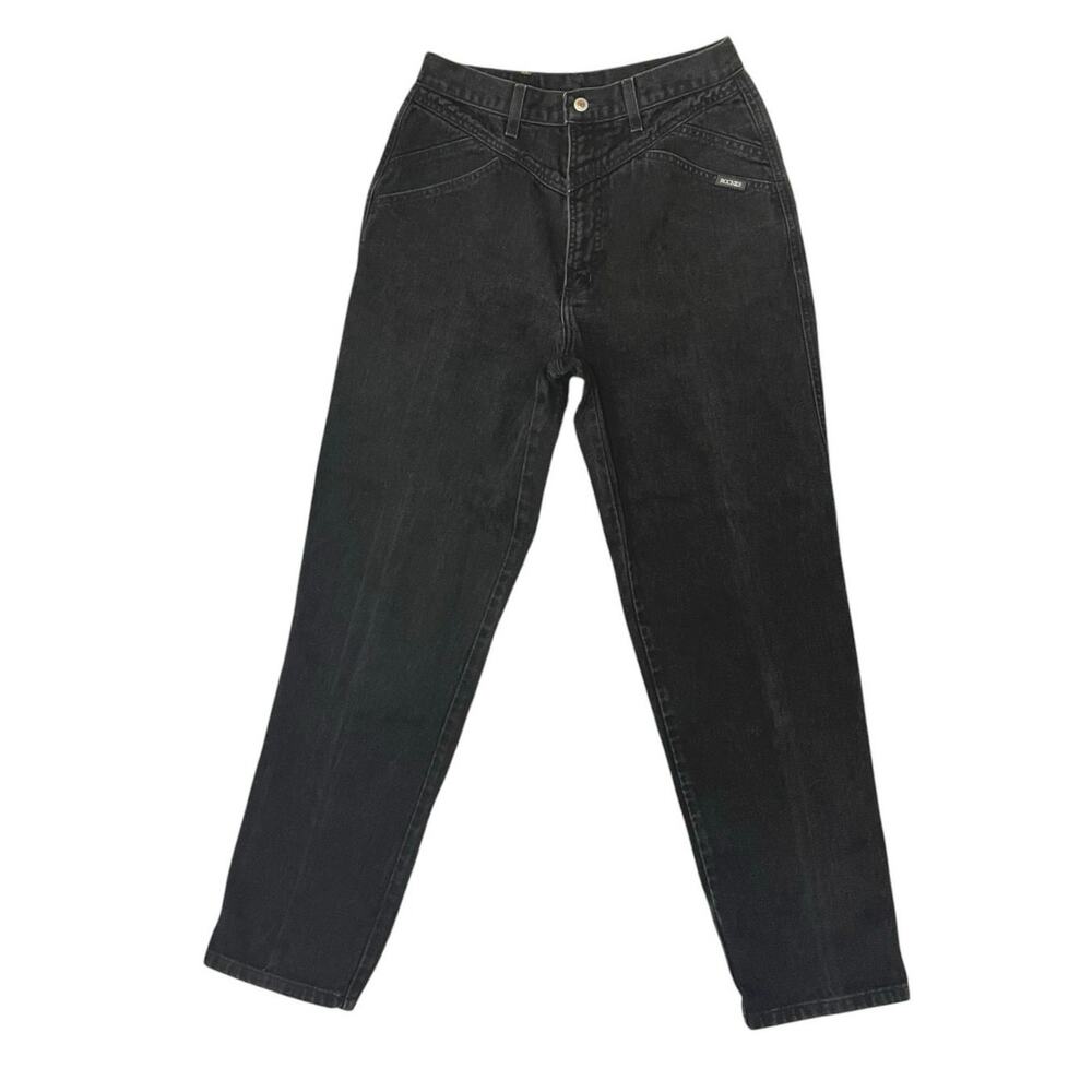 VTG 90s Rockies Women Size 30”Bareback Yoke Front Western Cowgirl Black Jeans